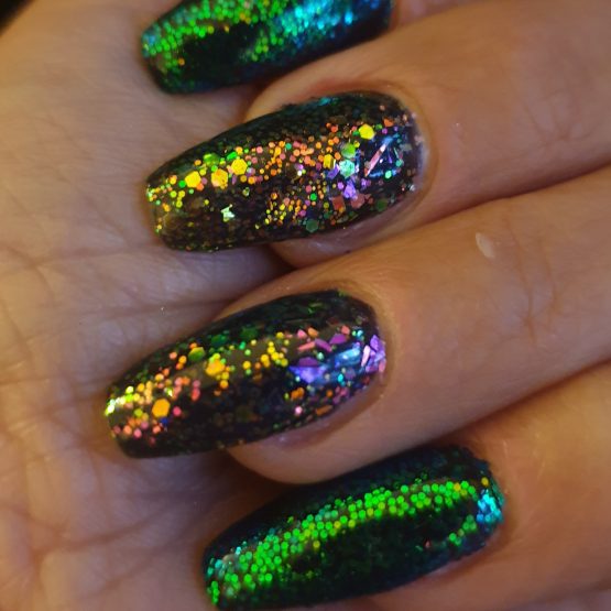 Chameleon grön- blå glitter 5 gram - Fri Frakt! - Bild 2